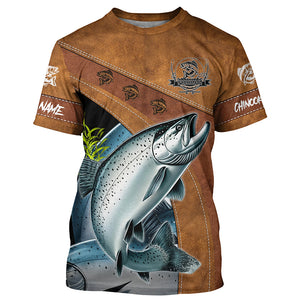 Chinook salmon fishing UV protection custom name fishing shirts, performance shirt for men, women, kid NQS6231