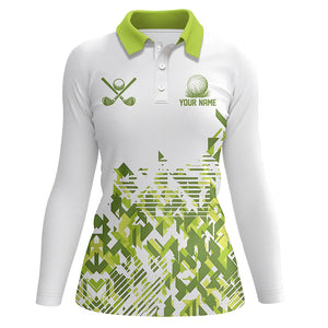 White and Green camo Women golf polo shirts custom golf shirts for girls, women's golf clothes NQS8364