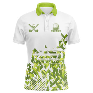 White and Green camo matching golf shirts for couples custom his and hers matching golf outfits NQS8364