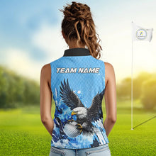 Load image into Gallery viewer, Blue Eagle Women Sleeveless polo shirt Custom Team Ladies Golf Outfit, Gift For Golf Lovers NQS11340