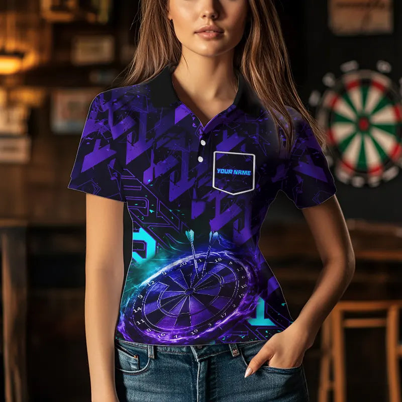 Women Darts shirts Custom purple blue Darts Team Jerseys Darts gifts NQS9449