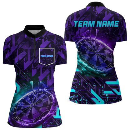 Women Darts shirts Custom purple blue Darts Team Jerseys Darts gifts NQS9449