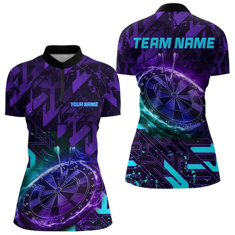 Women Darts shirts Custom purple blue Darts Team Jerseys Darts gifts NQS9449