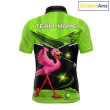 Load image into Gallery viewer, Funny Flamingo Green Golf Polo Shirts For Men Custom Flamingo Team mens golf tops, funny golf gifts NQS11675
