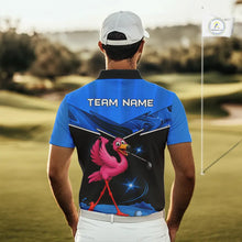 Load image into Gallery viewer, Funny Flamingo Blue Golf Polo Shirts For Men Custom Flamingo Team mens golf tops, funny golf gifts NQS11676
