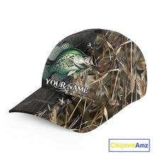 Load image into Gallery viewer, Crappie fishing camo Custom fishing hat Unisex Fishing Baseball Crappie Angler fishing cap NQS11343