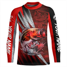 Load image into Gallery viewer, Bass fishing Custom sun protection long sleeve fishing shirts, bass fishing jersey | Red NQS5366
