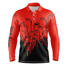 Load image into Gallery viewer, Red and black golf clubs Mens golf polo shirts custom male golf attire for men NQS8585