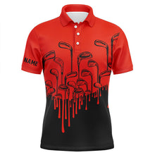 Load image into Gallery viewer, Red and black golf clubs Mens golf polo shirts custom male golf attire for men NQS8585