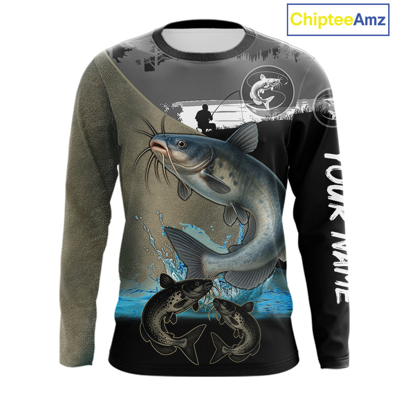 Catfish fishing scales customize performance long sleeves Fishing shirts, Catfish fishing jerseys NQS11562