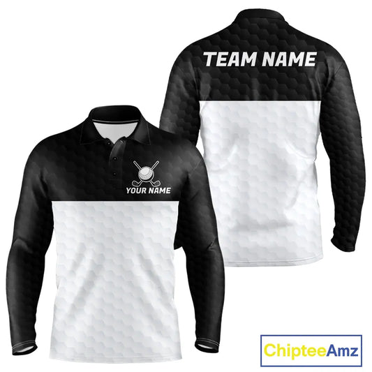 Black and White Golf Polo shirts For Men Custom golf attire for men, best golf gifts for men NQS11702