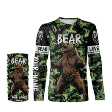 Load image into Gallery viewer, Bear hunter big game hunting green camouflage Customize Name 3D All Over Printed Shirts NQS4008