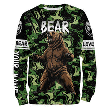 Load image into Gallery viewer, Bear hunter big game hunting green camouflage Customize Name 3D All Over Printed Shirts NQS4008