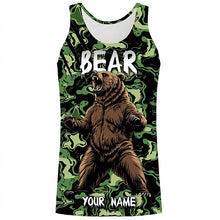 Load image into Gallery viewer, Bear hunter big game hunting green camouflage Customize Name 3D All Over Printed Shirts NQS4008