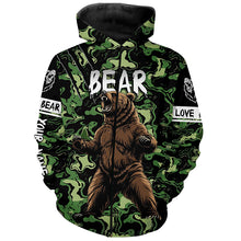 Load image into Gallery viewer, Bear hunter big game hunting green camouflage Customize Name 3D All Over Printed Shirts NQS4008