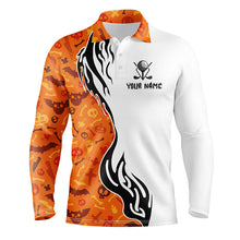 Load image into Gallery viewer, Orange Halloween Mens golf polo shirts custom men's golf outfits for team, Halloween golf gifts NQS8597