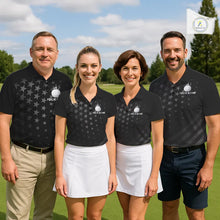 Load image into Gallery viewer, Custom Black American Flag Golf Team Shirts For Women, Personalized patriotic Ladies Golf top NQS11707