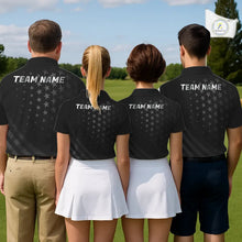 Load image into Gallery viewer, Custom Black American Flag Golf Team Shirts For Women, Personalized patriotic Ladies Golf top NQS11707