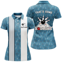 Load image into Gallery viewer, Customized Retro Bowling Team Shirts For Women That&#39;s some bowshit Funny Bowling Pattern Jerseys| Blue NQS8608