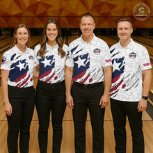 Load image into Gallery viewer, Personalized Texas Flag Camo Bowling Shirts For Women Custom patriotic Texas Bowling Team Jerseys NQS11173