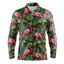 Load image into Gallery viewer, Pink Flamingo Tropical Pattern Mens Golf Polo Shirts Custom Golf Shirts For Mens Golf Gifts NQS7742