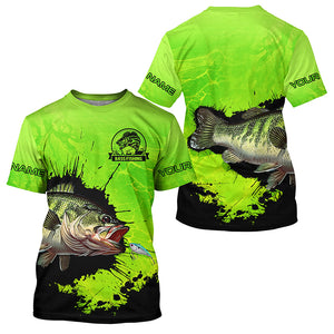 Personalized Bass fishing Performance long sleeve Fishing Shirt, Bass fishing jerseys | Green NQS5871