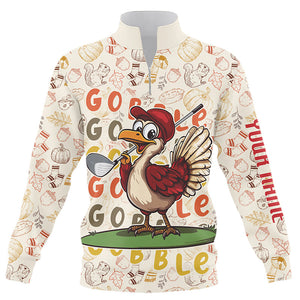 Funny Thanksgiving Turkey Quarter zip golf sweatshirt custom golf sweater personalized golf gifts NQS8625