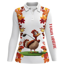 Load image into Gallery viewer, Funny Turkey Women golf polo shirts custom Thanksgiving women&#39;s golf outfits, unique golf gifts NQS8626