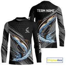 Load image into Gallery viewer, Personalized Black camo Cobia Fishing Jerseys, Cobia Tournament fishing team shirts NQS11380