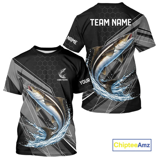 Personalized Black camo Cobia Fishing Jerseys, Cobia Tournament fishing team shirts NQS11380