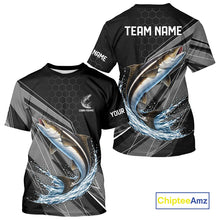 Load image into Gallery viewer, Personalized Black camo Cobia Fishing Jerseys, Cobia Tournament fishing team shirts NQS11380