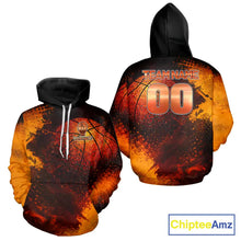 Load image into Gallery viewer, Personalized orange grunge pattern Basketball shirts Custom Basketball team jerseys NQS11390