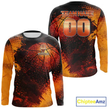 Load image into Gallery viewer, Personalized orange grunge pattern Basketball shirts Custom Basketball team jerseys NQS11390