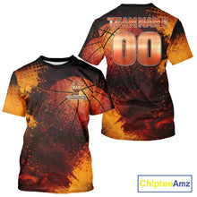 Load image into Gallery viewer, Personalized orange grunge pattern Basketball shirts Custom Basketball team jerseys NQS11390