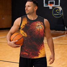 Load image into Gallery viewer, Personalized orange grunge pattern Basketball shirts Custom Basketball team jerseys NQS11390