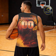 Load image into Gallery viewer, Personalized orange grunge pattern Basketball shirts Custom Basketball team jerseys NQS11390