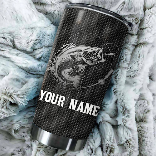 1PC Largemouth bass fishing Stainless Steel Tumbler Cup customize name bass fishing tumbler NQS3151