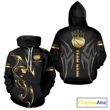 Load image into Gallery viewer, Black and Gold crown Basketball Vest, T-shirt, Hoodie, Long sleeve Custom Bowling Team jerseys NQS11392