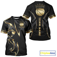 Load image into Gallery viewer, Black and Gold crown Basketball Vest, T-shirt, Hoodie, Long sleeve Custom Bowling Team jerseys NQS11392