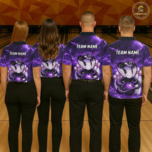 Load image into Gallery viewer, Purple Lightning thunder snake bowling shirts for men Custom bowling league shirts, gifts for bowlers NQS11402