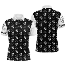Load image into Gallery viewer, Black and white golf pattern Mens Golf polo shirts custom name golf beer outfit men golf clothes NQS6100