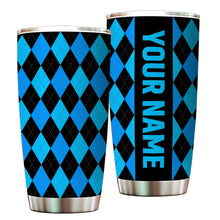 Load image into Gallery viewer, Multicolor argyle pattern Custom name Golf Stainless Steel Tumbler Cup - personalized golf gifts NQS9866