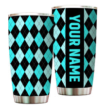 Load image into Gallery viewer, Multicolor argyle pattern Custom name Golf Stainless Steel Tumbler Cup - personalized golf gifts NQS9866