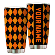Load image into Gallery viewer, Multicolor argyle pattern Custom name Golf Stainless Steel Tumbler Cup - personalized golf gifts NQS9866