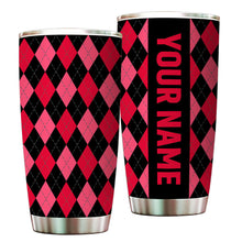 Load image into Gallery viewer, Multicolor argyle pattern Custom name Golf Stainless Steel Tumbler Cup - personalized golf gifts NQS9866