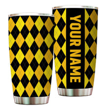 Load image into Gallery viewer, Multicolor argyle pattern Custom name Golf Stainless Steel Tumbler Cup - personalized golf gifts NQS9866