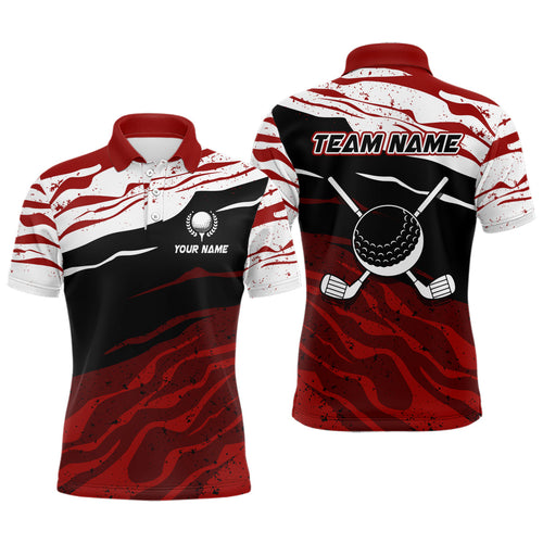 Red, white and black camo Mens Golf Polo Shirts custom men golf tops gifts for the golfer NQS9150