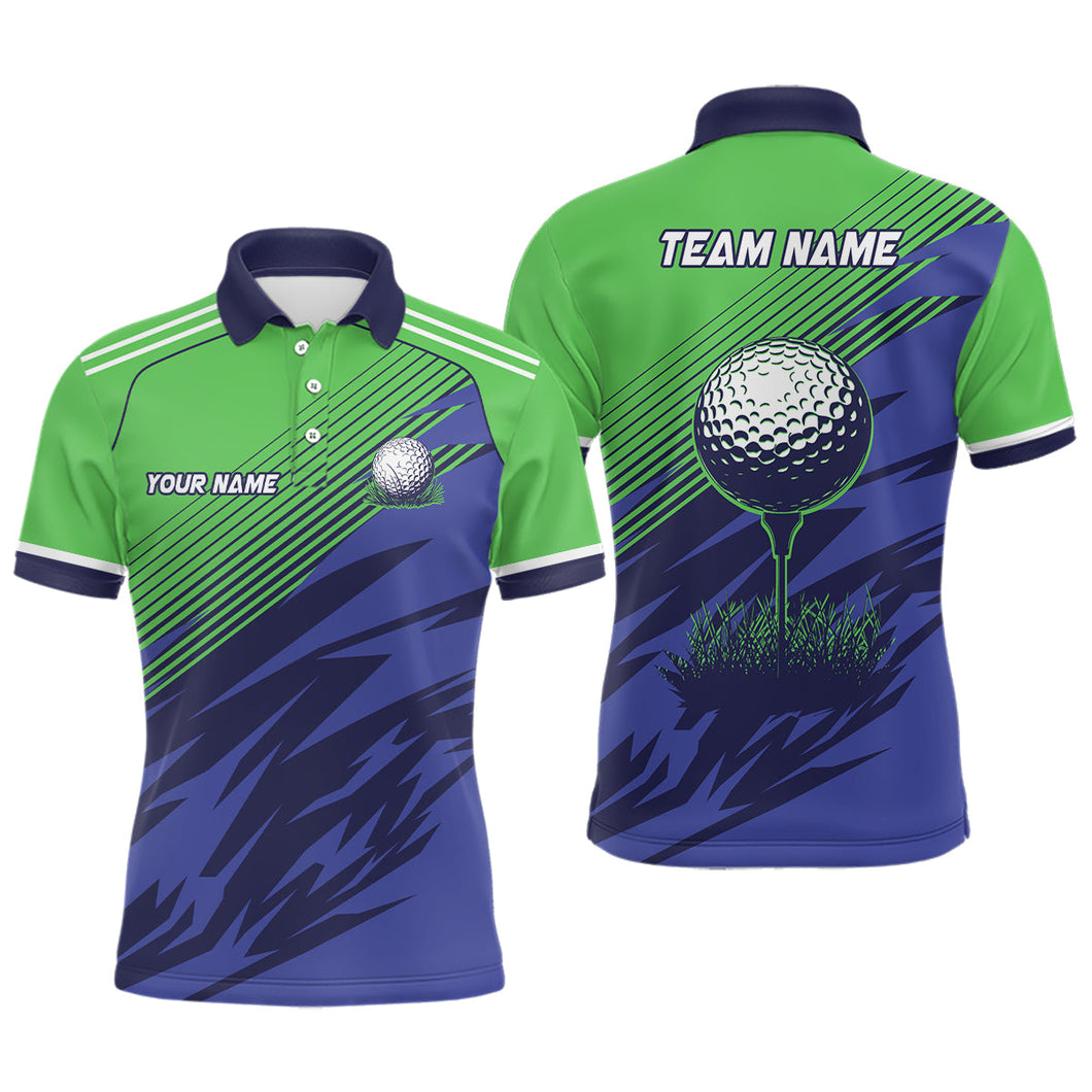 Green And Blue Camo Mens golf polo shirts custom golf apparel for men, best men golf wears NQS7847