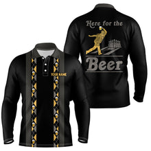 Load image into Gallery viewer, Personalized Black Retro Bowling shirts For Men custom Here for the beer bowling team jerseys NQS9409