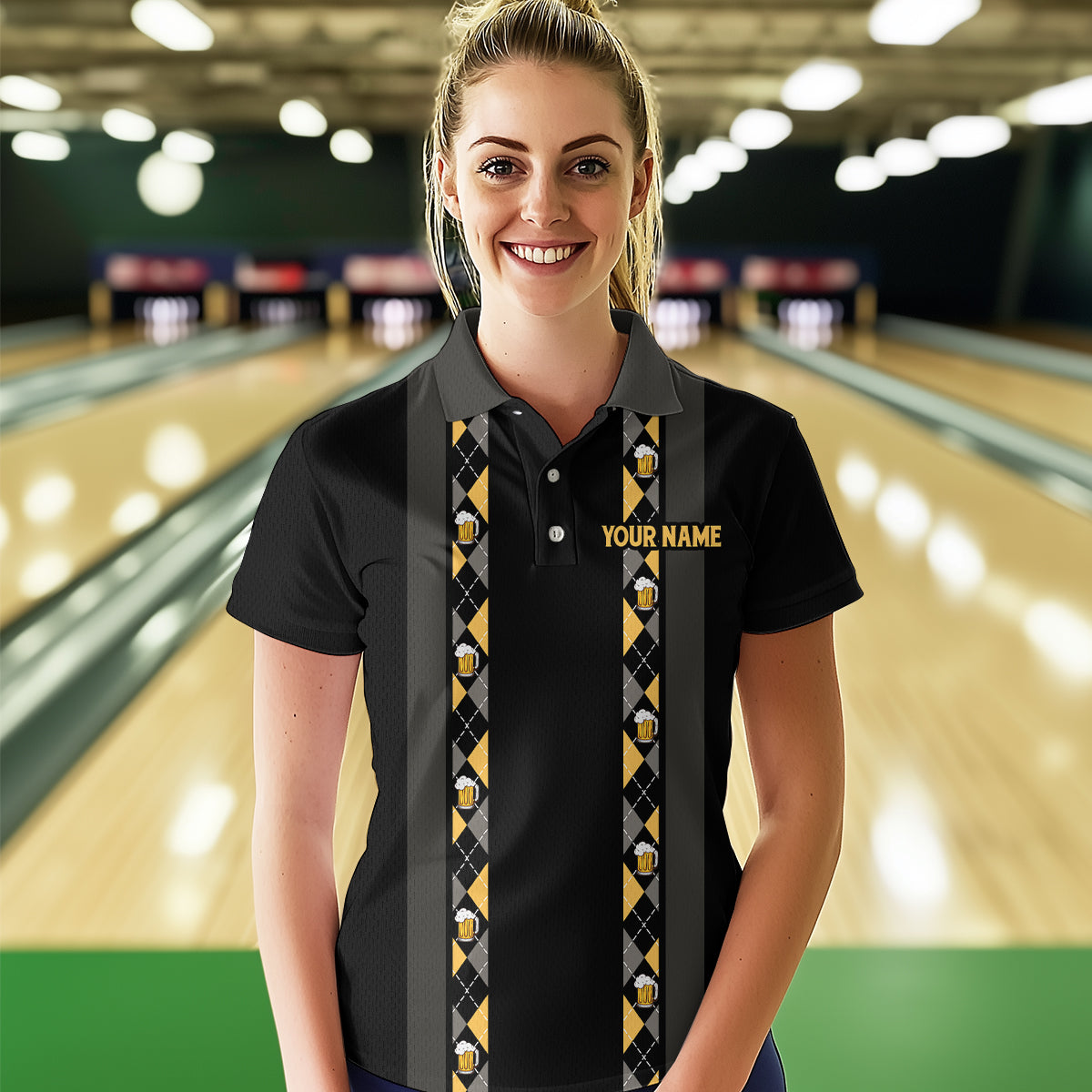 Personalized Black Retro Bowling shirts For Women custom Here for the beer bowling team jerseys NQS9409
